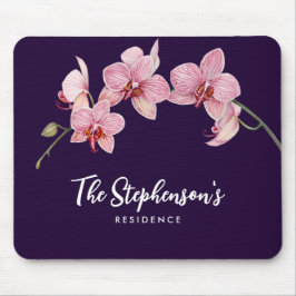 Alfombrilla De Ratón Pintado de orquídeas de polilla rosa de color de a