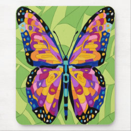 Alfombrilla De Ratón Pintura abstracta de mariposa