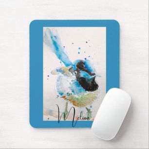 Alfombrilla De Ratón Pintura Acuarela de Pájaro Australiano Blue Wren