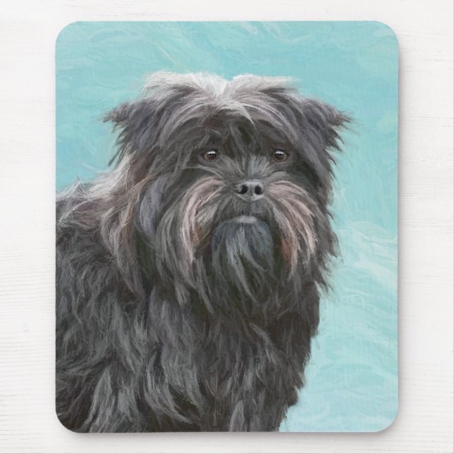 Alfombrilla De Ratón Pintura Affenpinscher - Arte Perro Original Cuto (Frente)