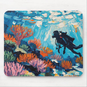 Alfombrilla De Ratón pintura al óleo Arte de buceo (#2)
