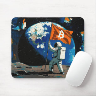 Alfombrilla De Ratón Pintura al óleo "Bitcoin Moon" #4