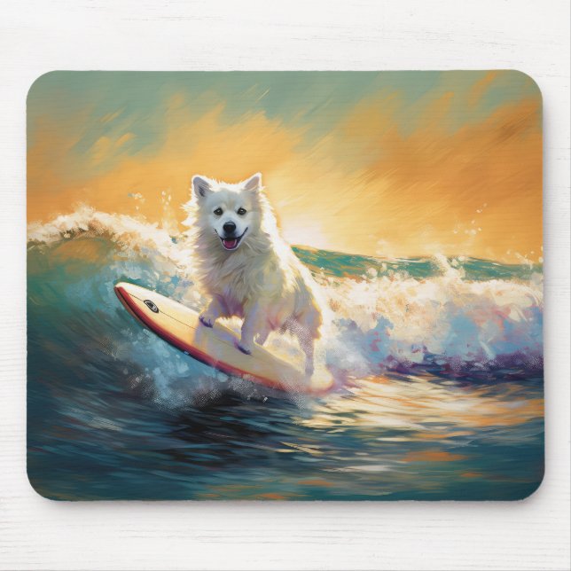 Alfombrilla De Ratón Pintura americana de surf en Eskimo Beach (Frente)