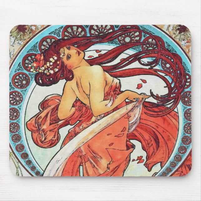 Alfombrilla De Ratón Pintura Art Nouveau de Alphonse Mucha Dance (Frente)