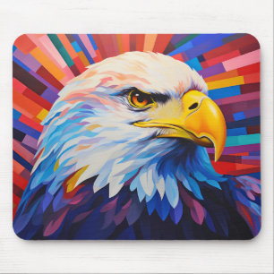 Alfombrilla De Ratón Pintura colorida de pájaro animal águila