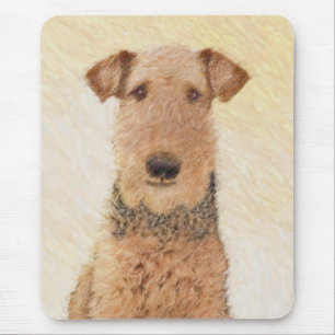 Alfombrilla De Ratón Pintura de Airedale Terrier - Arte original y boni