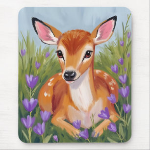 Alfombrilla De Ratón Pintura de animal cervatillo ciervo bebé