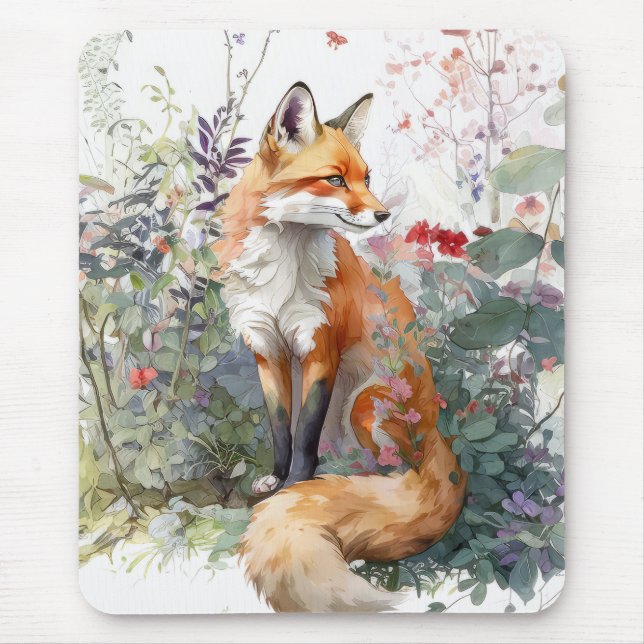 Alfombrilla De Ratón Pintura de animales de Fox Portrait (Frente)