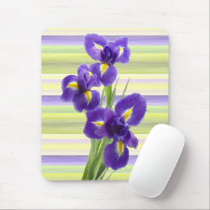 Alfombrilla De Ratón Pintura de arte acuarela violeta púrpura liaca ir