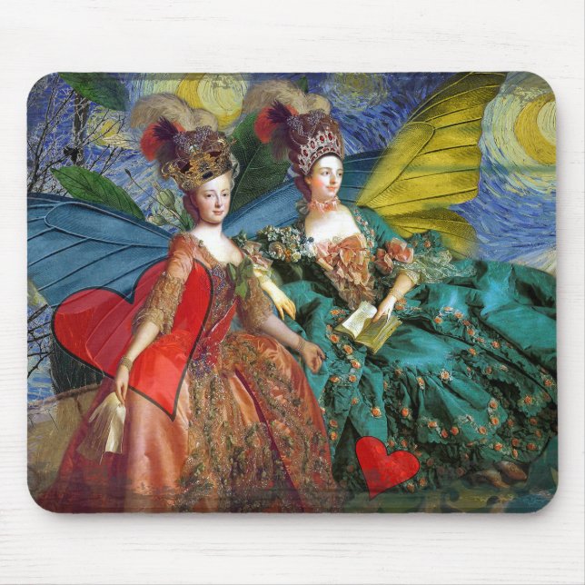 Alfombrilla De Ratón Pintura de arte de la astrología de Gemini caprich (Frente)