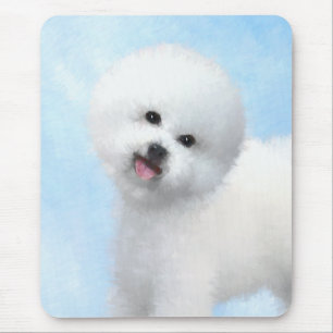 Alfombrilla De Ratón Pintura de Bichon Frise - Arte de Perro Original.