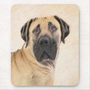 Alfombrilla De Ratón Pintura de Boerboel - Arte Perro Original Cuto