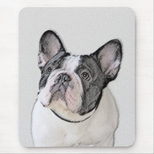 Alfombrilla De Ratón Pintura de Bulldog Francés (Pied Atigrado) - Arte