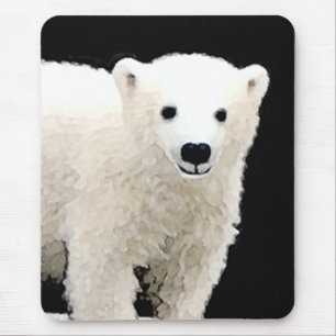 Alfombrilla De Ratón Pintura de cachorro de oso polar - Arte original d