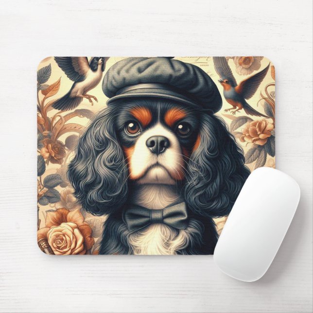 Alfombrilla De Ratón Pintura de Cavalier King Charles Spaniel (Con ratón)