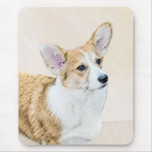 Alfombrilla De Ratón Pintura de Corgi galés de Pembroke - Arte Perro Or