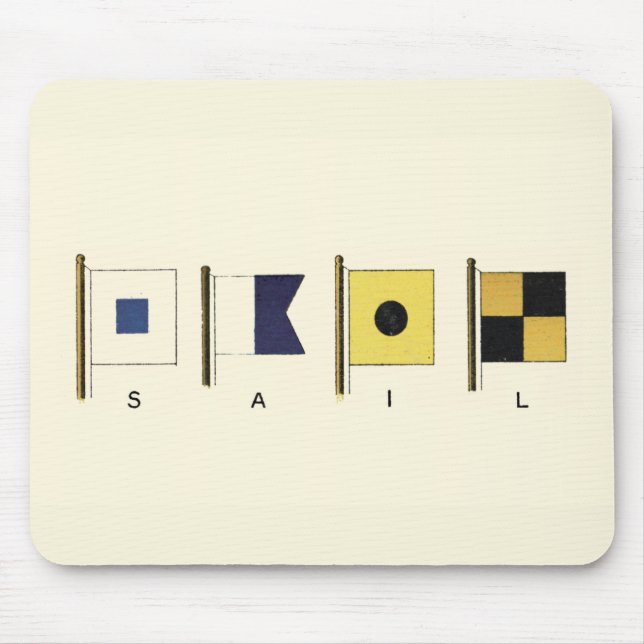 Alfombrilla De Ratón Pintura de cuatro banderas con vela escrita debajo (Frente)