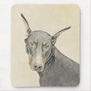 Alfombrilla De Ratón Pintura de Doberman Pinscher - Arte original de pe