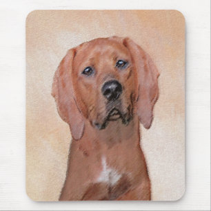 Alfombrilla De Ratón Pintura de esquinas rojas - Arte de perros origina