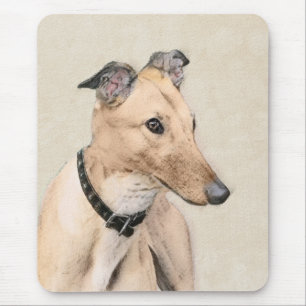 Alfombrilla De Ratón Pintura de Galgo - Arte de Perro Original Lindo