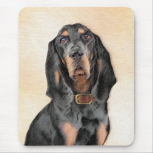 Alfombrilla De Ratón Pintura de hongos negros y morenos - Arte de perro