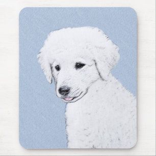 Alfombrilla De Ratón Pintura de Kuvasz - Arte de perro original lindo