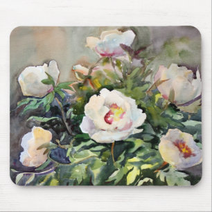 Alfombrilla De Ratón Pintura de la acuarela de las flores hermosas