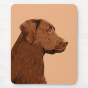 Alfombrilla De Ratón Pintura de Labrador Recuperador (Chocolate) - Arte