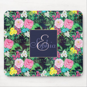 Alfombrilla De Ratón pintura de mano de bonito acuarela diseño floral