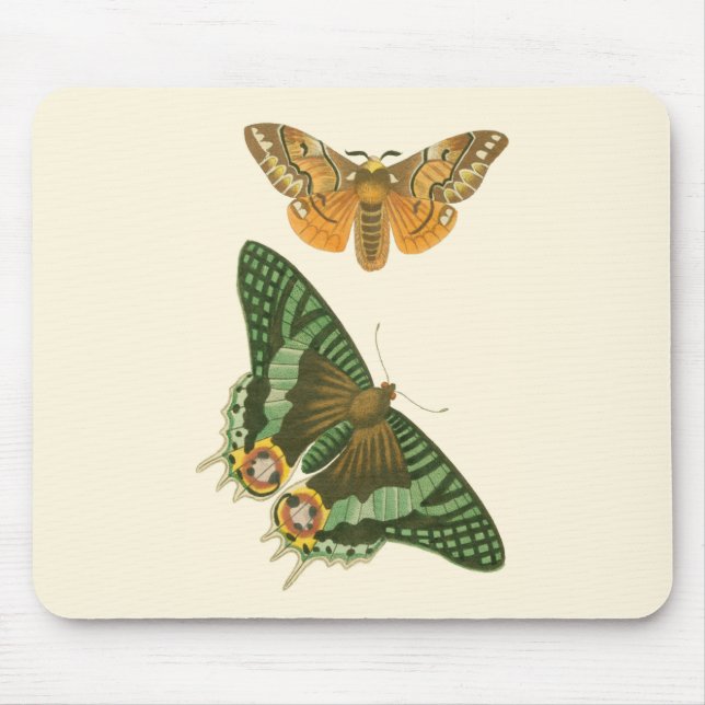 Alfombrilla De Ratón Pintura de mariposa ligeramente bordeada (Frente)