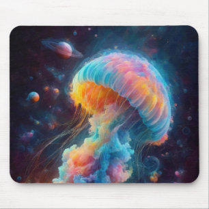 Alfombrilla De Ratón Pintura de medusas cosmológicas