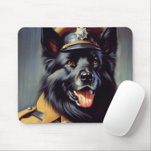 Alfombrilla De Ratón Pintura de pastor negro alemán