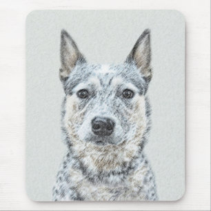 Alfombrilla De Ratón Pintura de perro de ganado australiano - Arte orig