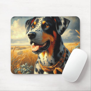 Alfombrilla De Ratón Pintura de perro de leopardo de Catahoula