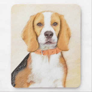 Alfombrilla De Ratón Pintura de perro sabueso Beagle Arte animal origin
