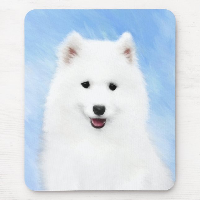 Alfombrilla De Ratón Pintura de pimienta de Samoyed - Arte Perro Origin (Frente)