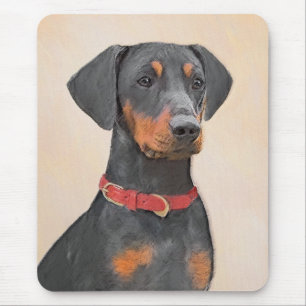 Alfombrilla De Ratón Pintura de Pinscher original de arte animal