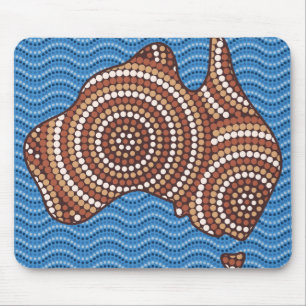 Alfombrilla De Ratón Pintura de puntos de Australia aborigen