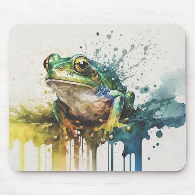 Alfombrilla De Ratón Pintura de rana semiabstracta muy Guay (Frente)