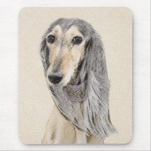 Alfombrilla De Ratón Pintura de Saluki (cervatillo) - arte original