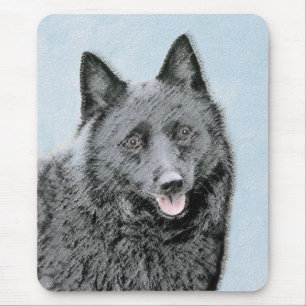 Alfombrilla De Ratón Pintura de Schipperke - Arte Perro Original Cuto