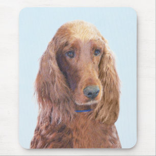 Alfombrilla De Ratón Pintura de Setter Irlandés - Arte de Perro Origina