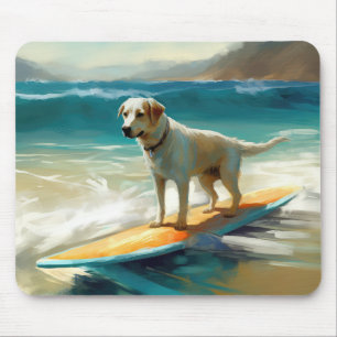 Alfombrilla De Ratón Pintura de surf de Anatolian Shepherd Beach