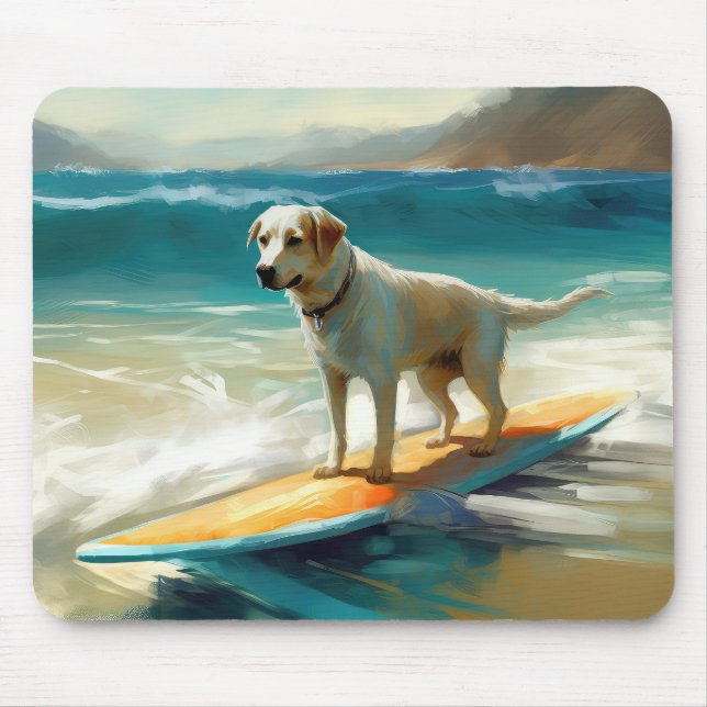 Alfombrilla De Ratón Pintura de surf de Anatolian Shepherd Beach (Frente)