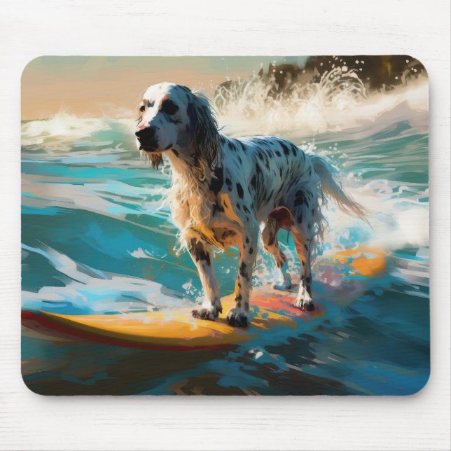 Alfombrilla De Ratón Pintura de surf en English Setter Beach (Frente)