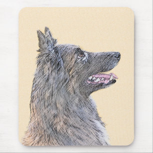 Alfombrilla De Ratón Pintura de Tervuren belga - Arte de perro original