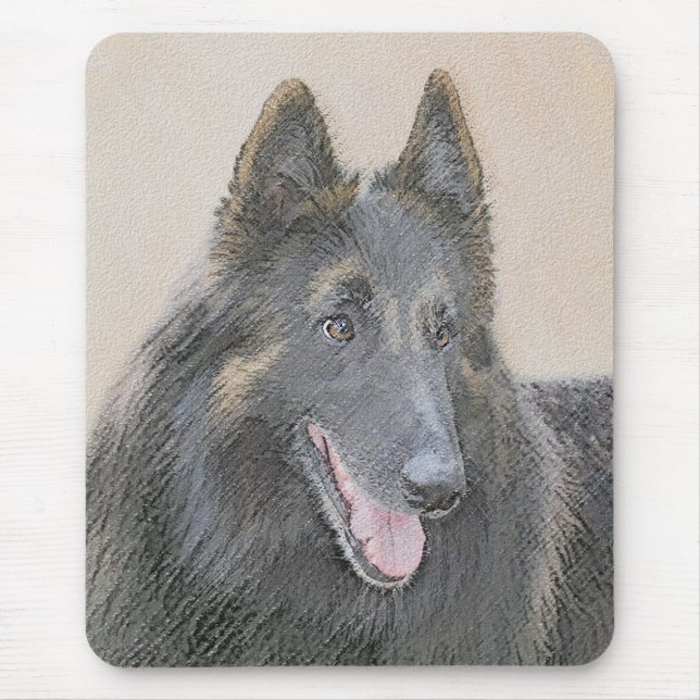Alfombrilla De Ratón Pintura de Tervuren belga - Arte de perro original (Frente)