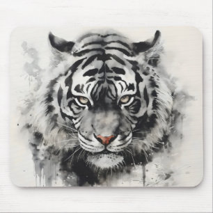 Alfombrilla De Ratón Pintura de tinta de tigre