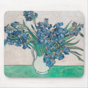 Alfombrilla De Ratón Pintura de Van Gogh Jarrón de Iris Impresionismo