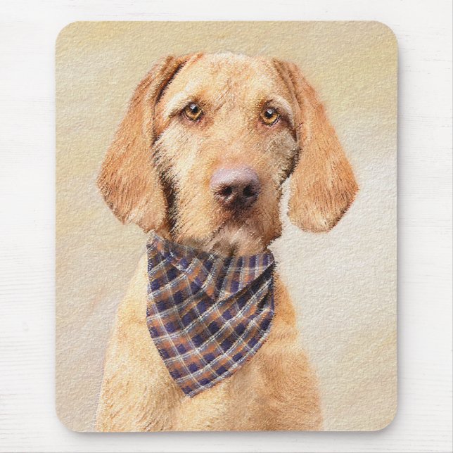 Alfombrilla De Ratón Pintura de Vizsla con cabello alambrado - Arte Per (Frente)